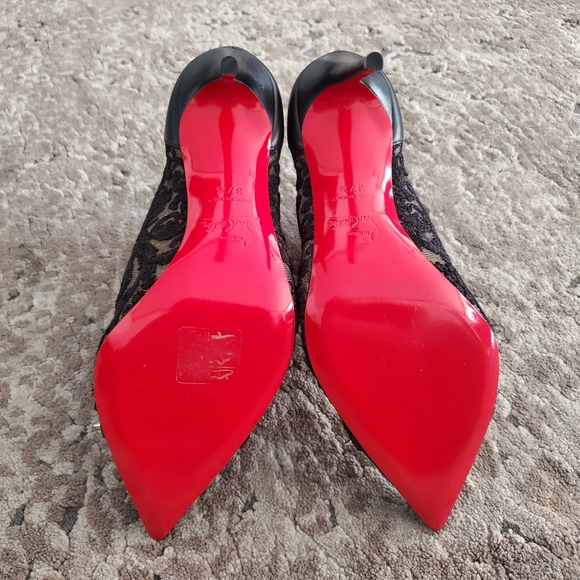 Christian Louboutin Pigalla 100 Lace Tulle Spiked Studded Boot 37.5 - Picture 11 of 13